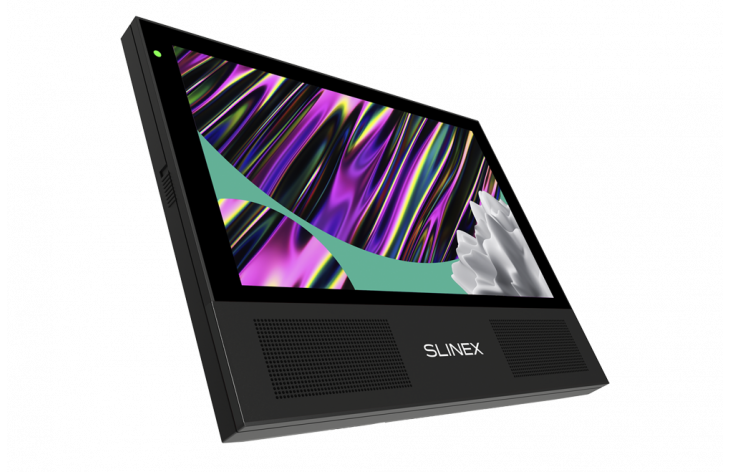 All-black Slinex Sonik 10 – video intercom with two powerful speakers, replaceable color panels and big screen