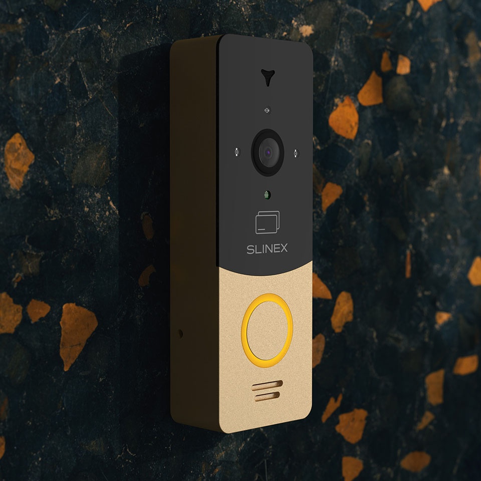 Slinex ML-20CR HD (gold + black) outdoor panel with AHD/CVBS support and ID card reader